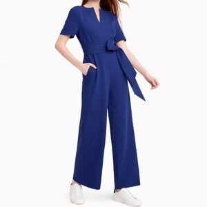 Kate Spade French Navy Jumpsuit with Tie Waist and Pockets - Size Small